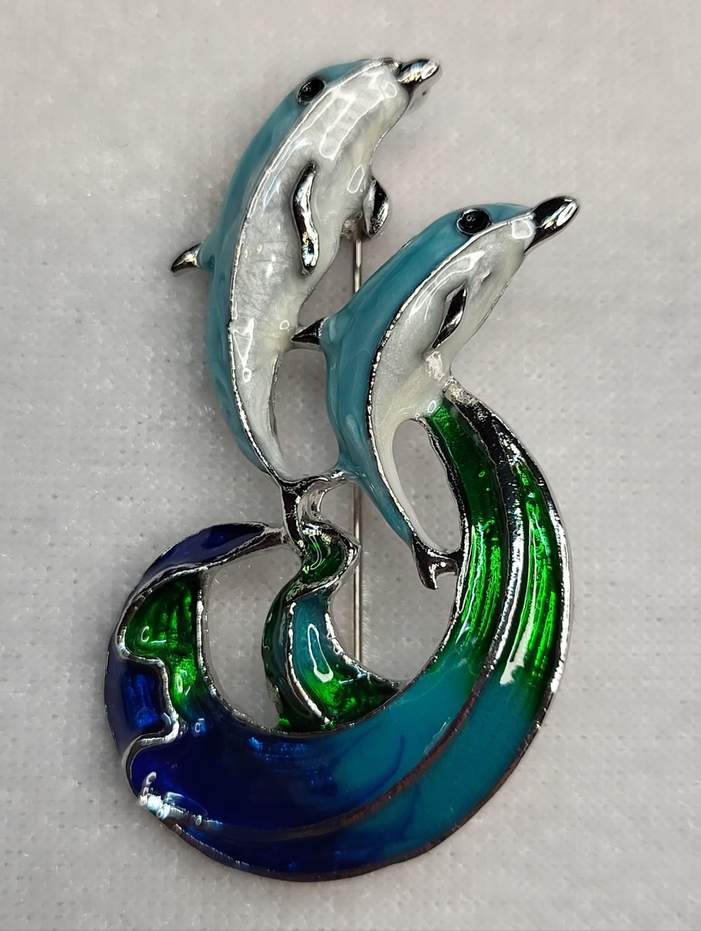 New Shy vs Bold Jumping Dolphin Brooch / Pin